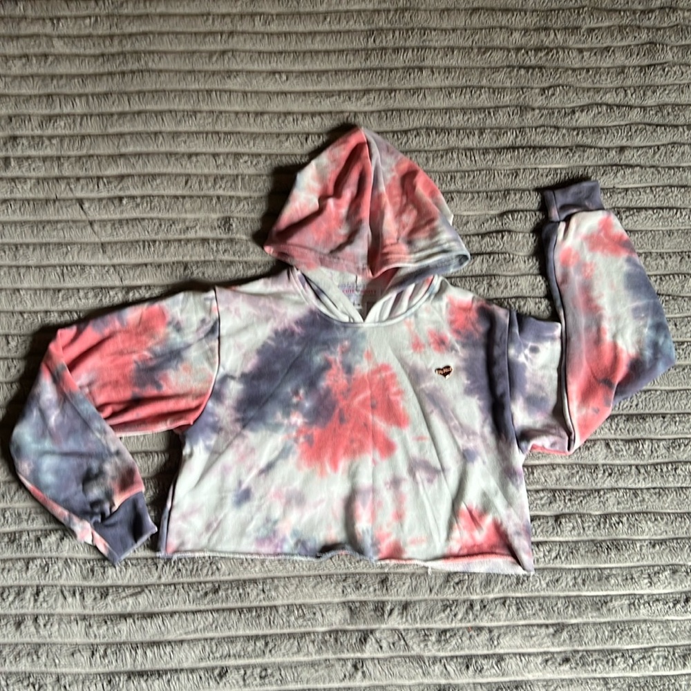 Cute Booty Lounge crop hoodie in tie dye, size Samll.